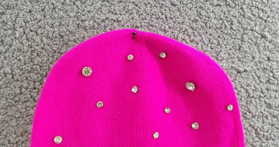 Charter Club Cashmere Embellished Cuffed Beanie Women's One Size Fierce Pink