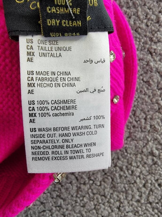 Charter Club Cashmere Embellished Cuffed Beanie Women's One Size Fierce Pink