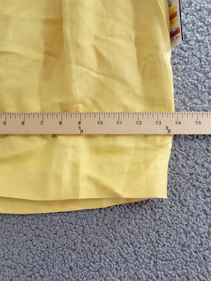 Lauren Ralph Lauren Pleated Linen Blend Shorts Women's 10 Primrose Yellow Solid