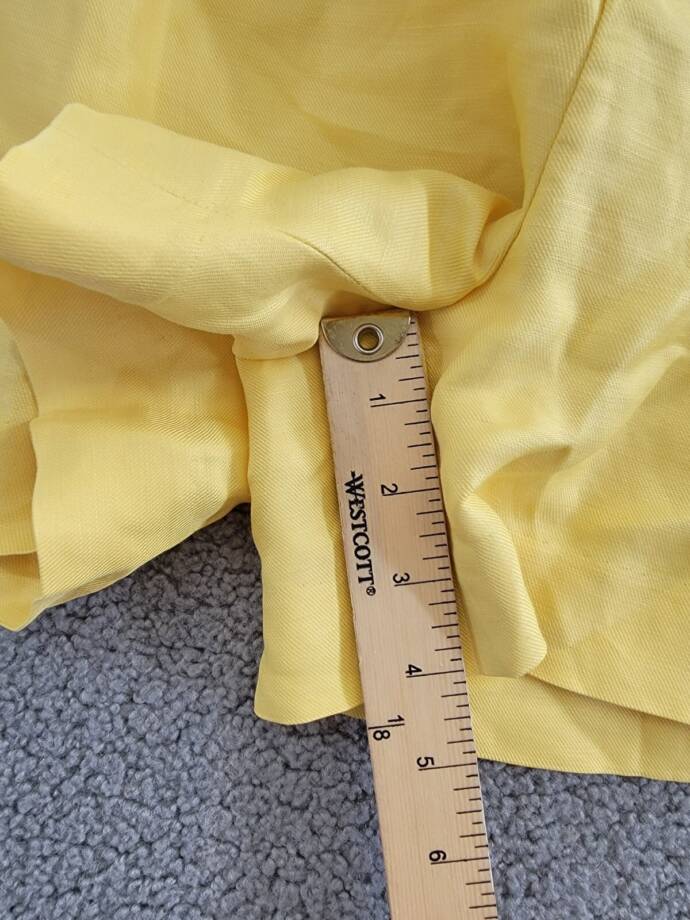 Lauren Ralph Lauren Pleated Linen Blend Shorts Women's 10 Primrose Yellow Solid