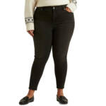 Lauren Ralph Lauren Plus-Size High-Rise Skinny Ankle Jeans Women's 18W Black