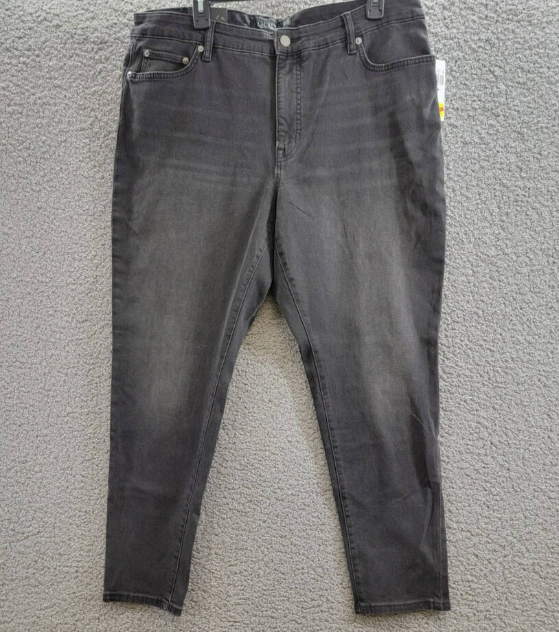 Lauren Ralph Lauren Plus-Size High-Rise Skinny Ankle Jeans Women's 18W Black