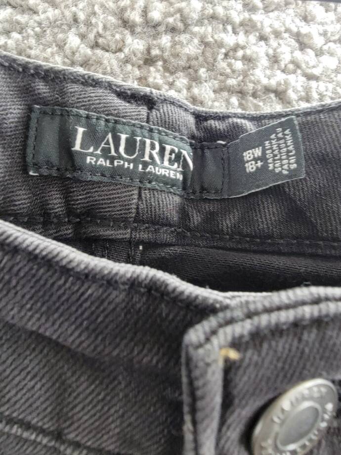 Lauren Ralph Lauren Plus-Size High-Rise Skinny Ankle Jeans Women's 18W Black