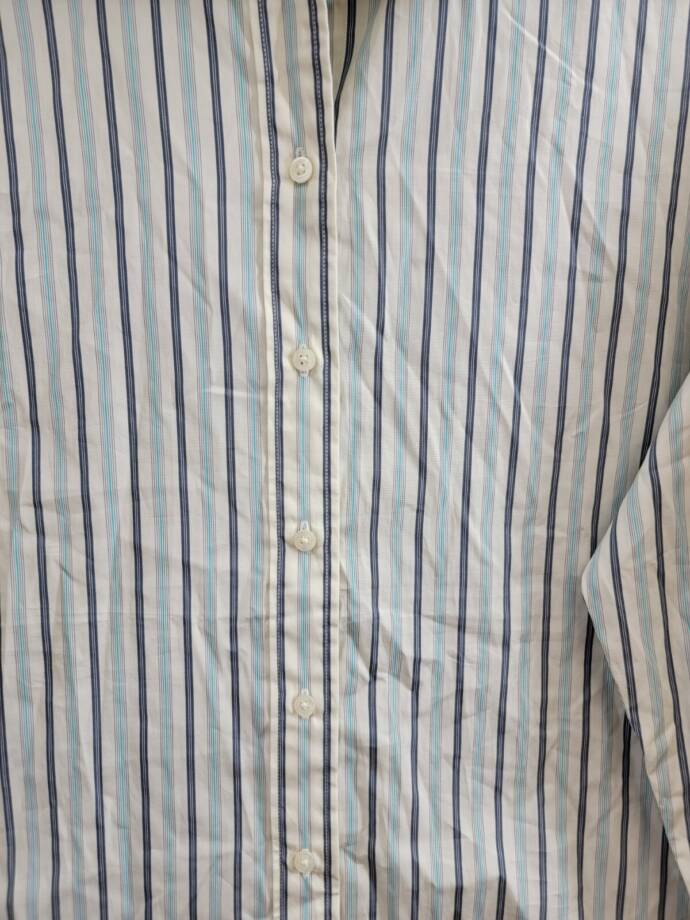 Lauren Ralph Lauren Striped Button Up Shirt Women's S Blue/White Long Sleeve