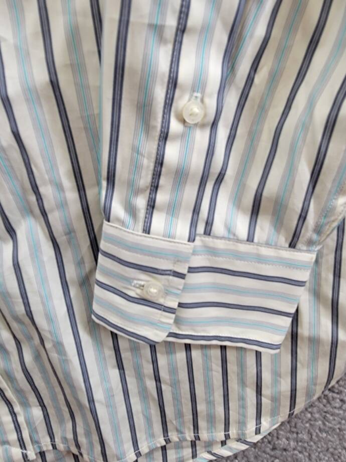 Lauren Ralph Lauren Striped Button Up Shirt Women's S Blue/White Long Sleeve