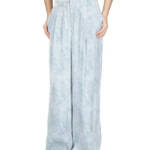 MICHAEL Michael Kors Petal Wide Leg Pants Women's L Chambray Zip Hook & Bar