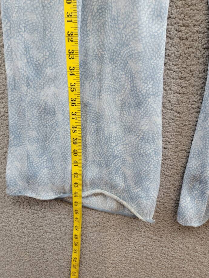 MICHAEL Michael Kors Petal Wide Leg Pants Women's L Chambray Zip Hook & Bar
