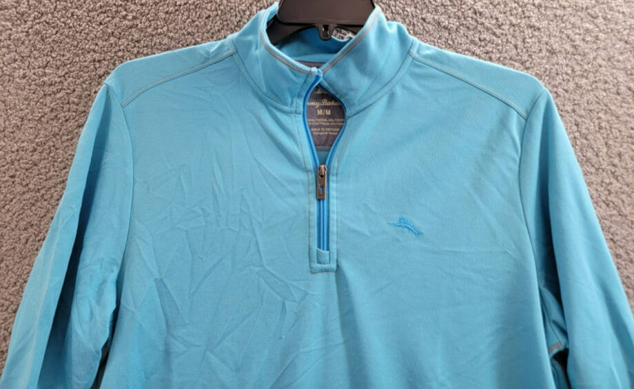 Tommy Bahama Kohala Peak Classic-Fit Quarter-Zip Sweater Men's M Teal Pullover