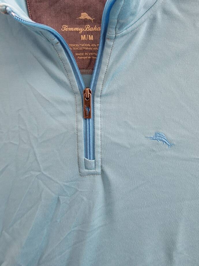 Tommy Bahama Kohala Peak Classic-Fit Quarter-Zip Sweater Men's M Teal Pullover