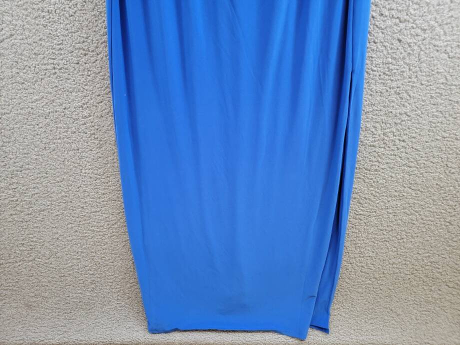 Lauren Ralph Lauren Leonidas Twist Jersey Column Dress Women's 12 Blue Side Zip