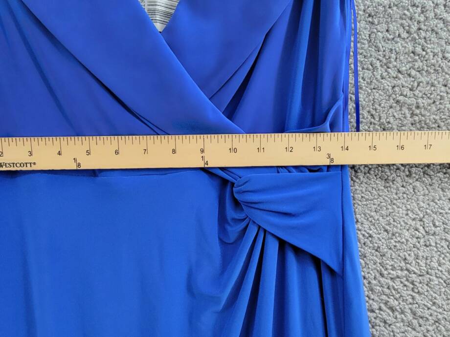 Lauren Ralph Lauren Leonidas Twist Jersey Column Dress Women's 12 Blue Side Zip