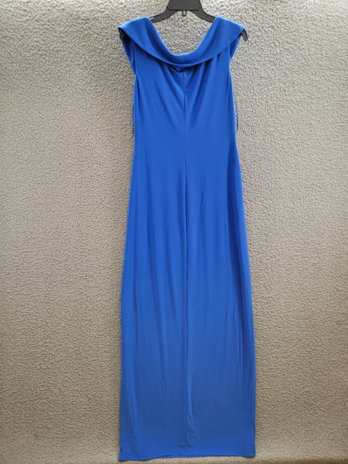 Lauren Ralph Lauren Leonidas Twist Jersey Column Dress Women's 12 Blue Side Zip