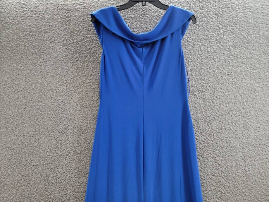 Lauren Ralph Lauren Leonidas Twist Jersey Column Dress Women's 12 Blue Side Zip