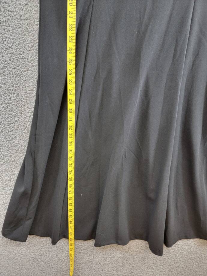 DKNY Bubble-Sleeve Scuba-Crepe Midi Dress Women's 16 Black V-Neck Zip Closure