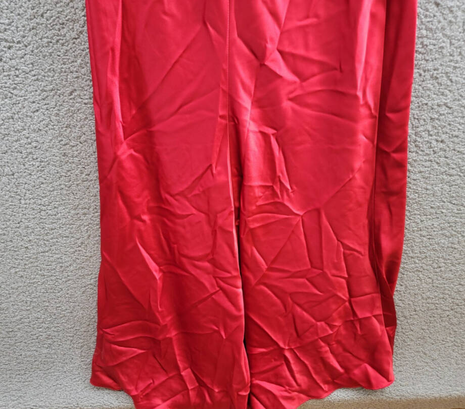 AQUA Satin One Shoulder Gown Women's 2 Red Asymmetric Neck Side Zip Closure
