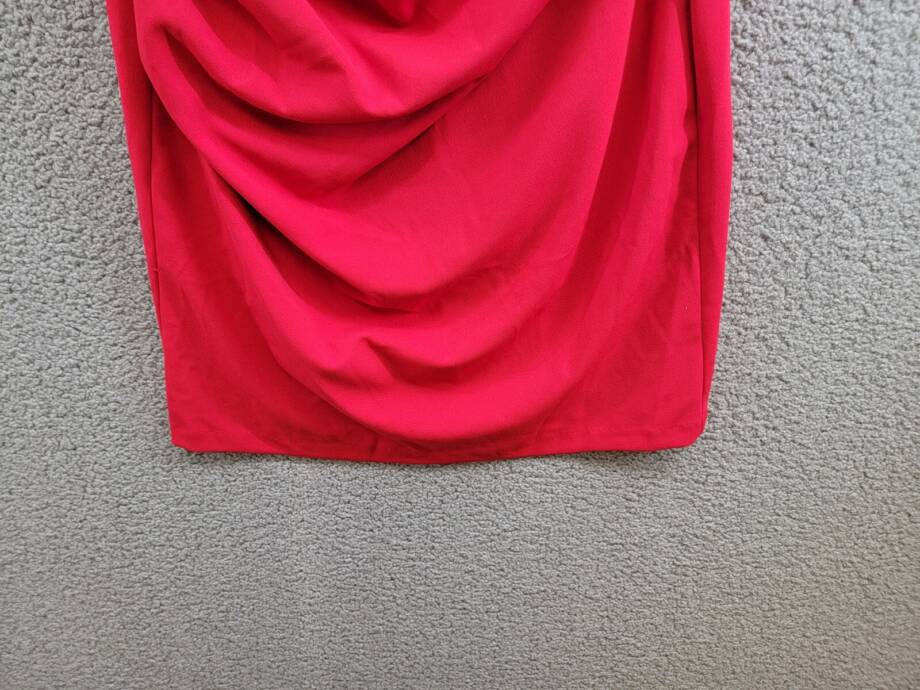 Betsy & Adam Caped Sheath Dress Women's 16 Red Solid Boat Neck Zip Closure