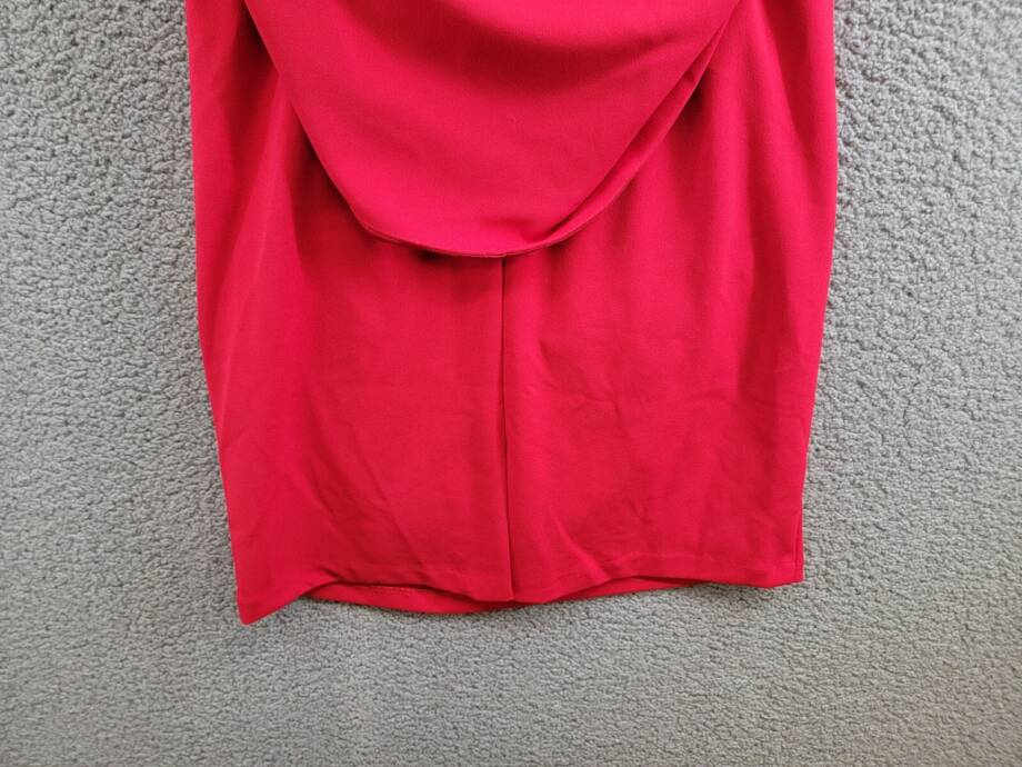Betsy & Adam Caped Sheath Dress Women's 16 Red Solid Boat Neck Zip Closure