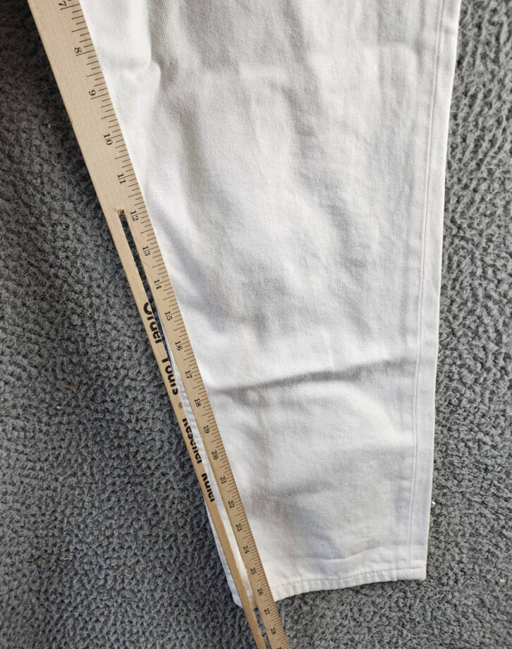 Lauren Ralph Lauren Relaxed Tapered Ankle Jeans Women's 12 White Button Closure