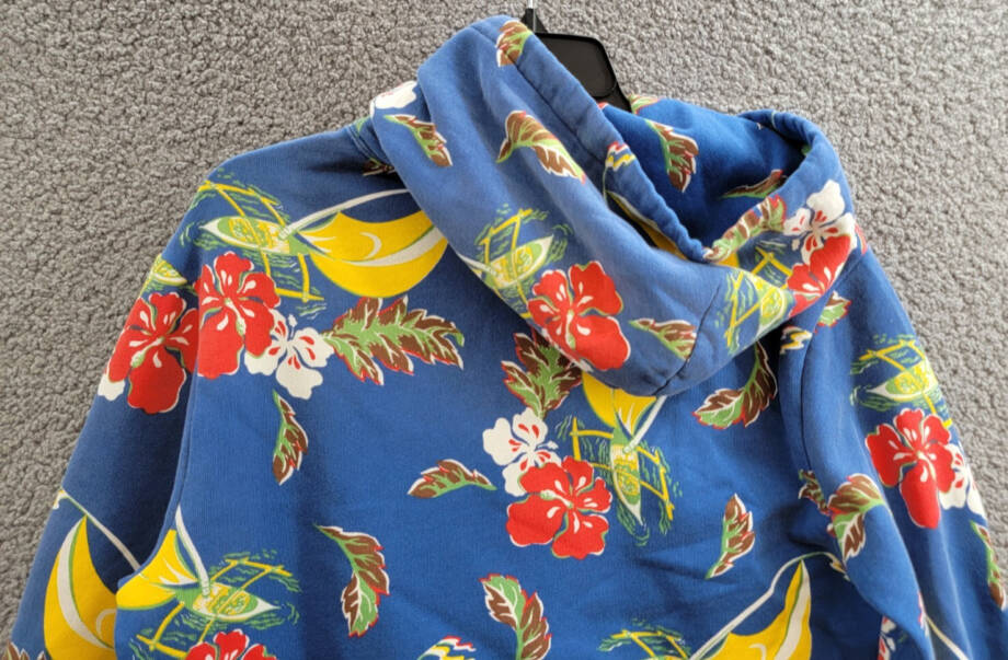 Polo Ralph Lauren Sailboat-Floral Fleece Hoodie Men's S Blue Multi Banded Hem