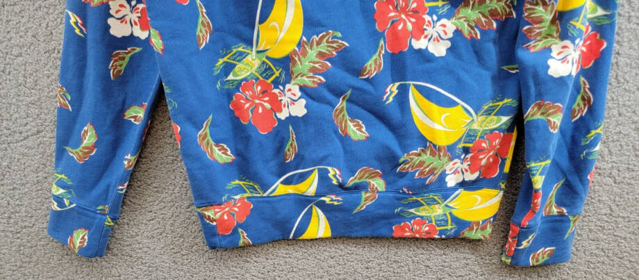 Polo Ralph Lauren Sailboat-Floral Fleece Hoodie Men's S Blue Multi Banded Hem