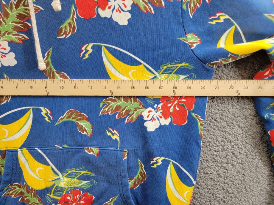 Polo Ralph Lauren Sailboat-Floral Fleece Hoodie Men's S Blue Multi Banded Hem