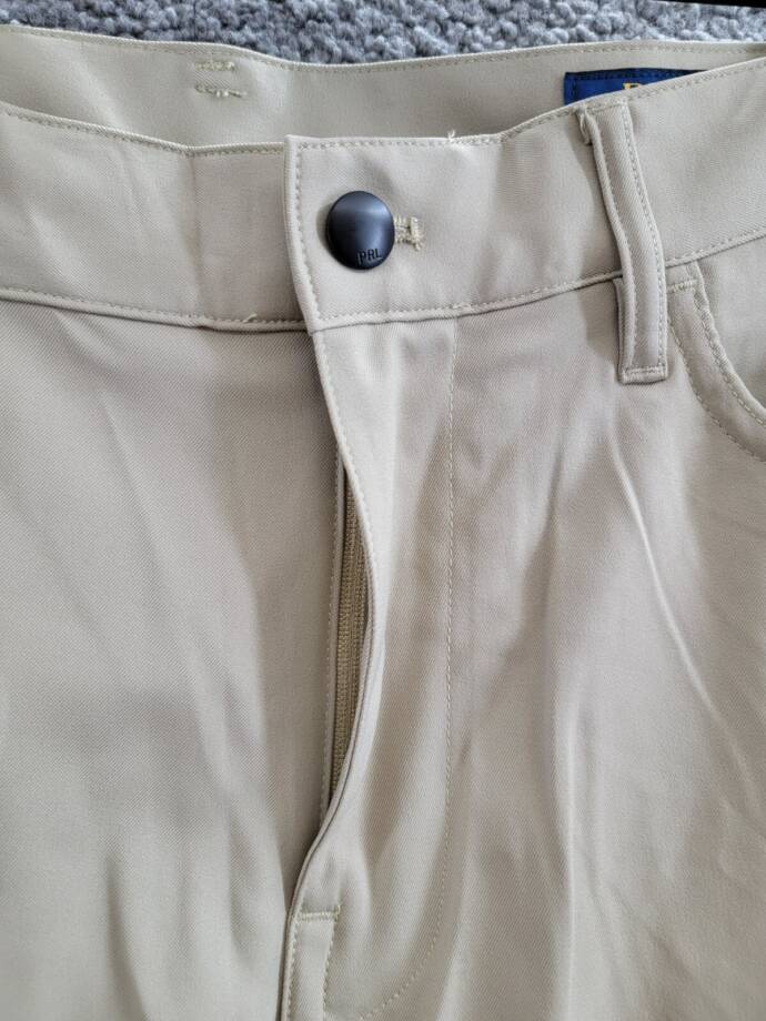 Polo Ralph Lauren Slim-Fit Performance Chino Pants Men's 34x32 Khaki Button Zip