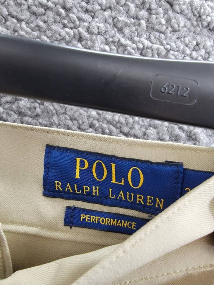 Polo Ralph Lauren Slim-Fit Performance Chino Pants Men's 34x32 Khaki Button Zip
