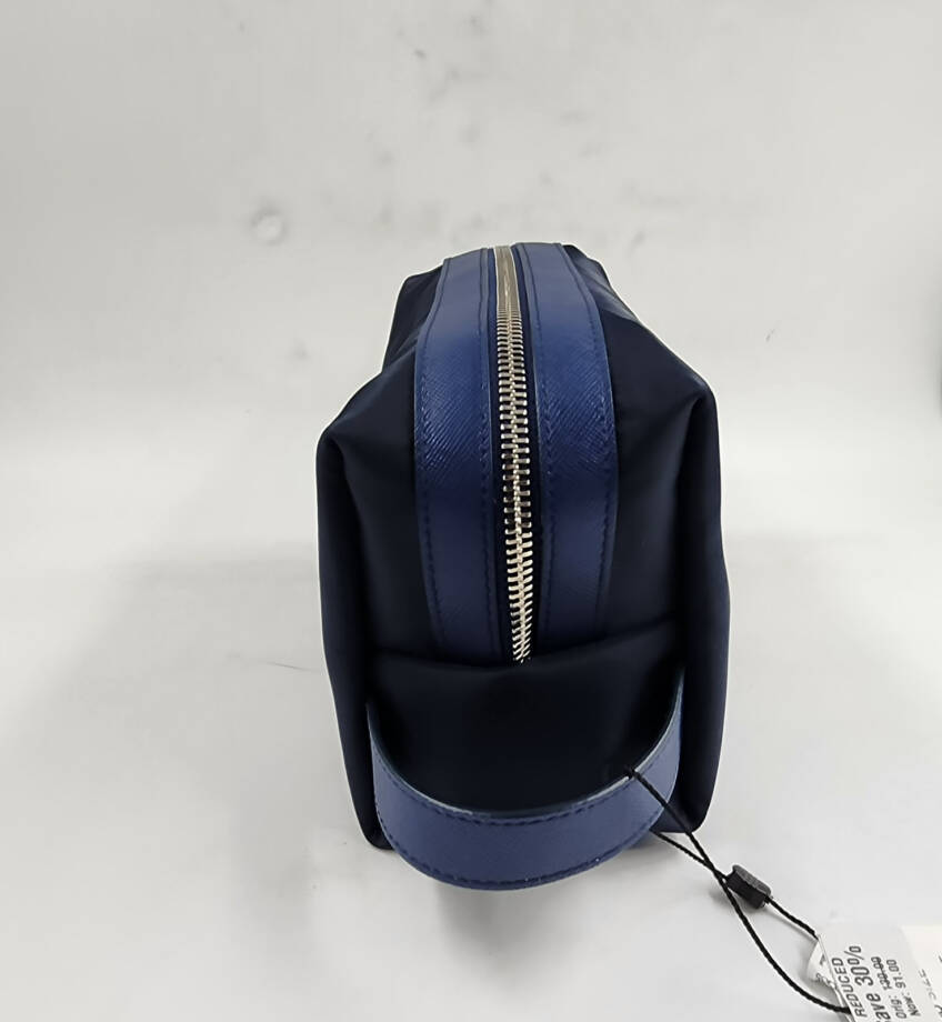 The Men's Store at Bloomingdale's Nylon & Leather Toiletry Bag Navy Zip Top
