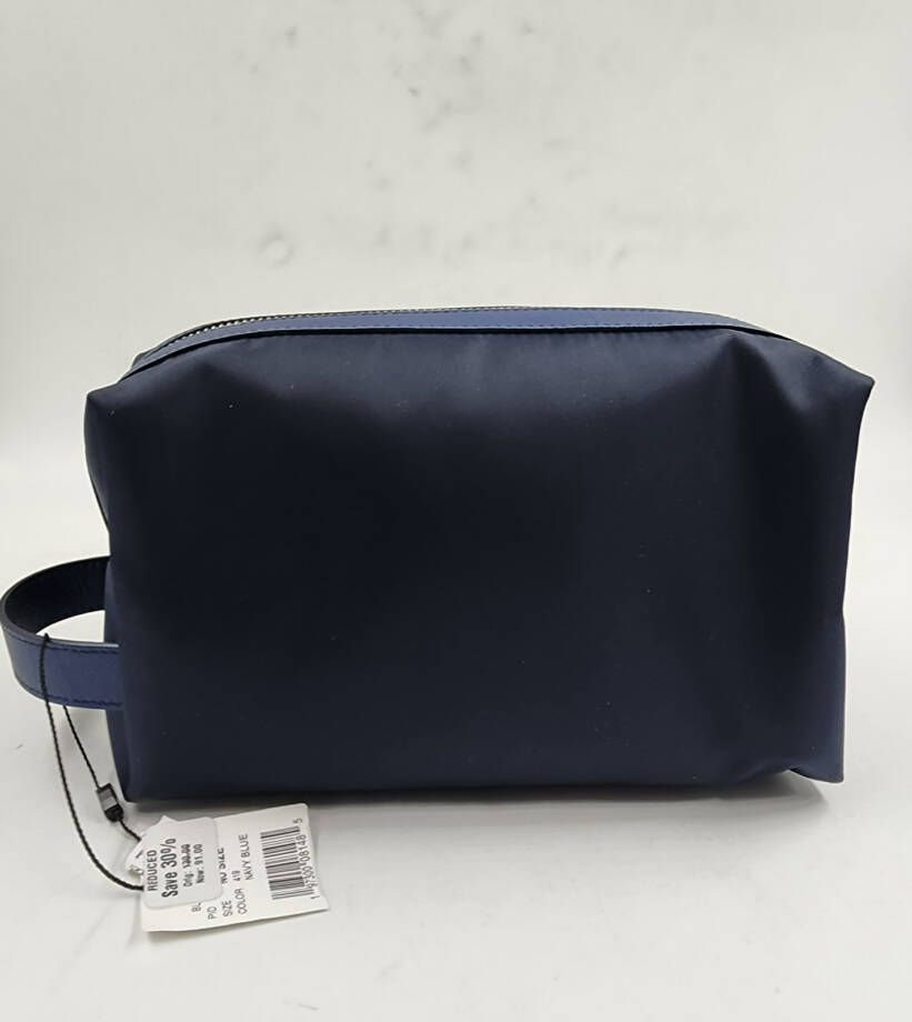 The Men's Store at Bloomingdale's Nylon & Leather Toiletry Bag Navy Zip Top