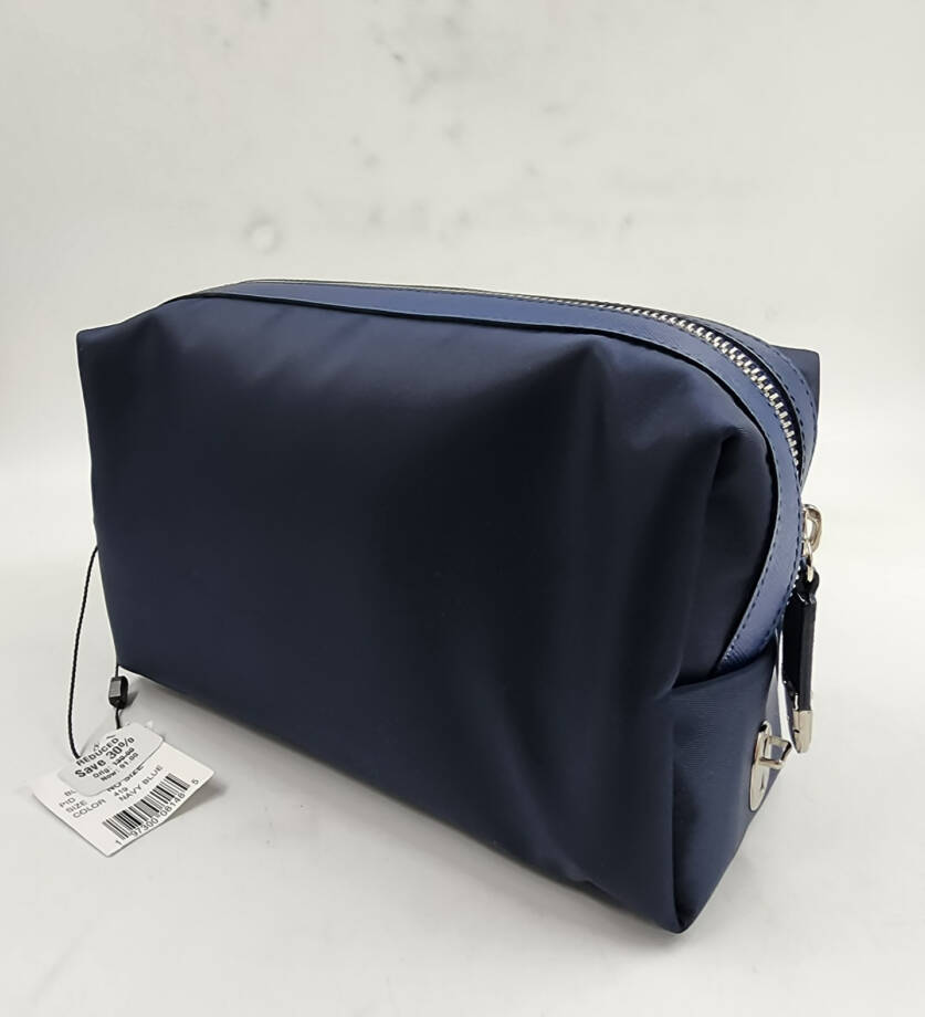The Men's Store at Bloomingdale's Nylon & Leather Toiletry Bag Navy Zip Top