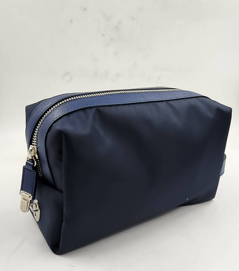 The Men's Store at Bloomingdale's Nylon & Leather Toiletry Bag Navy Zip Top