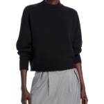 FRENCH CONNECTION Vhari Wool Blend Sweater Women's S Black Mock Neck Long Sleeve