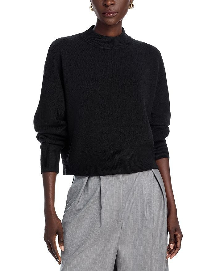 FRENCH CONNECTION Vhari Wool Blend Sweater Women's S Black Mock Neck Long Sleeve