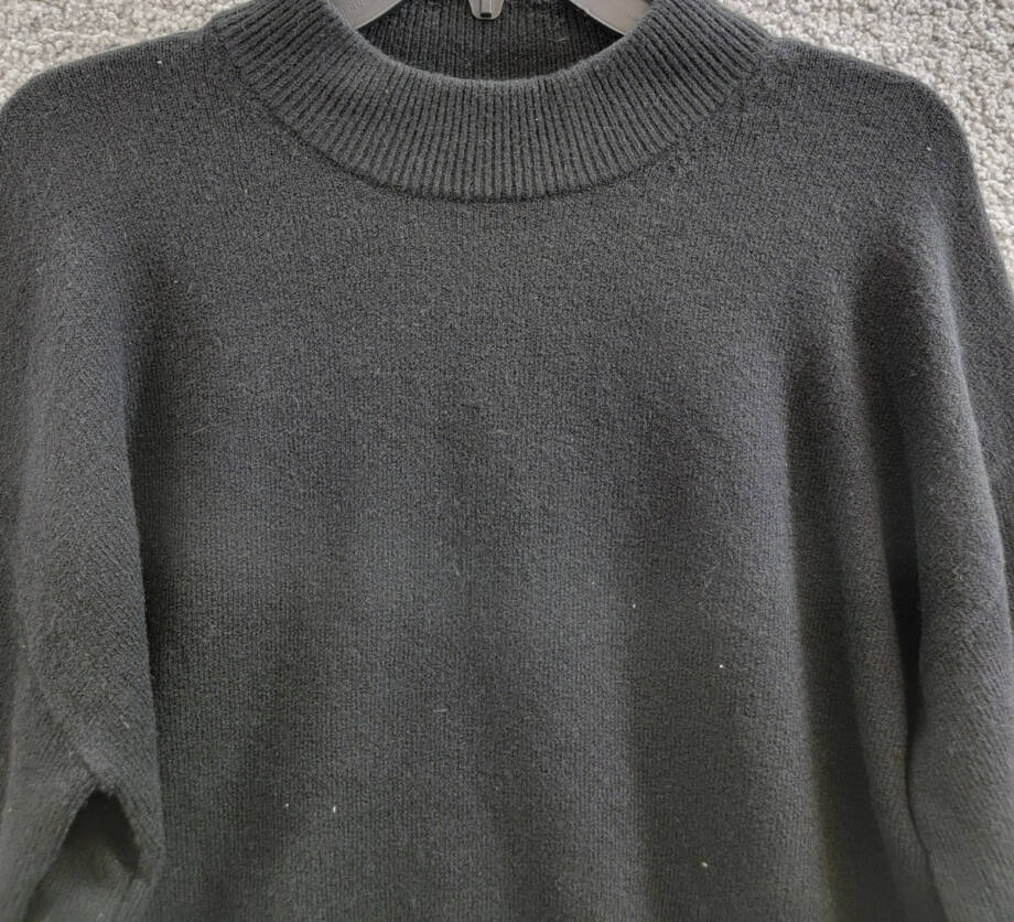 FRENCH CONNECTION Vhari Wool Blend Sweater Women's S Black Mock Neck Long Sleeve