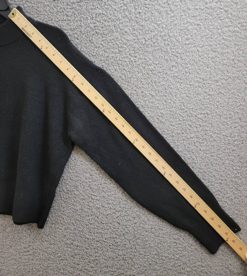 FRENCH CONNECTION Vhari Wool Blend Sweater Women's S Black Mock Neck Long Sleeve