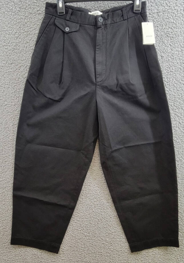 AGOLDE Becker Chino Pants Women's 27 Black Belt Loops Zip Fly W/ Button Closure~