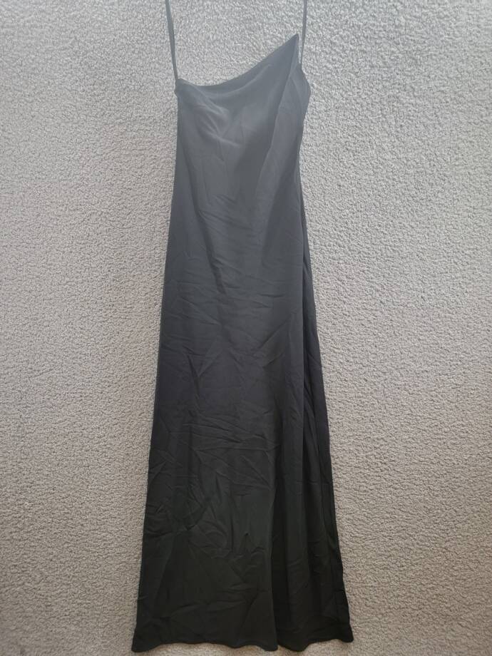 STAUD Elodie One-Shoulder Crystal-Embellished Crepe Gown Women's 00 Black Zip
