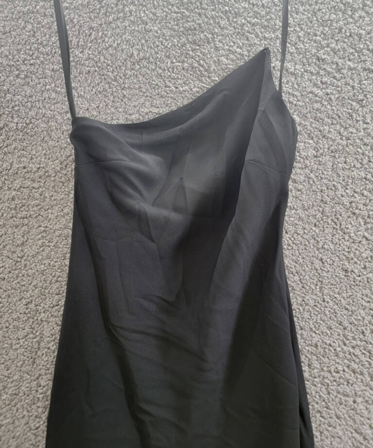 STAUD Elodie One-Shoulder Crystal-Embellished Crepe Gown Women's 00 Black Zip