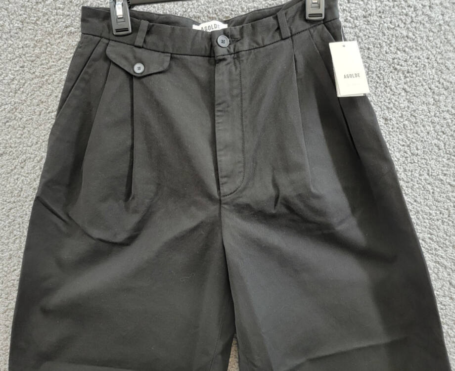 AGOLDE Becker Chino Pants Women's 27 Black Belt Loops Zip Fly W/ Button Closure~