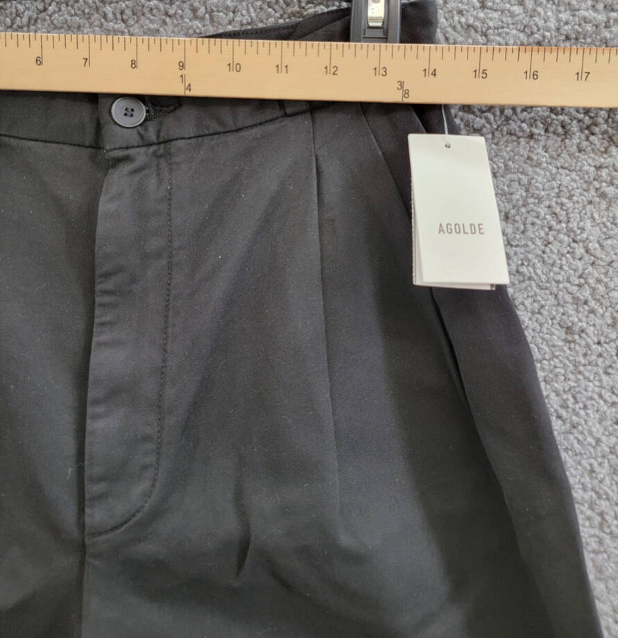 AGOLDE Becker Chino Pants Women's 27 Black Belt Loops Zip Fly W/ Button Closure~