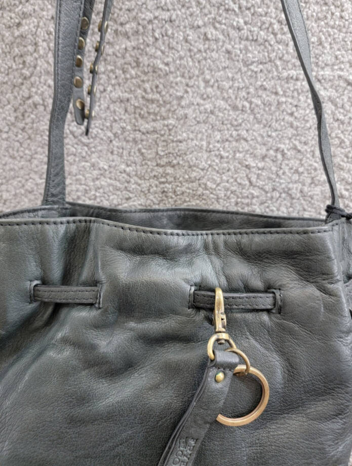 Frye and Co. Leather Shoulder Bag Women's One Size Black Drawstring
