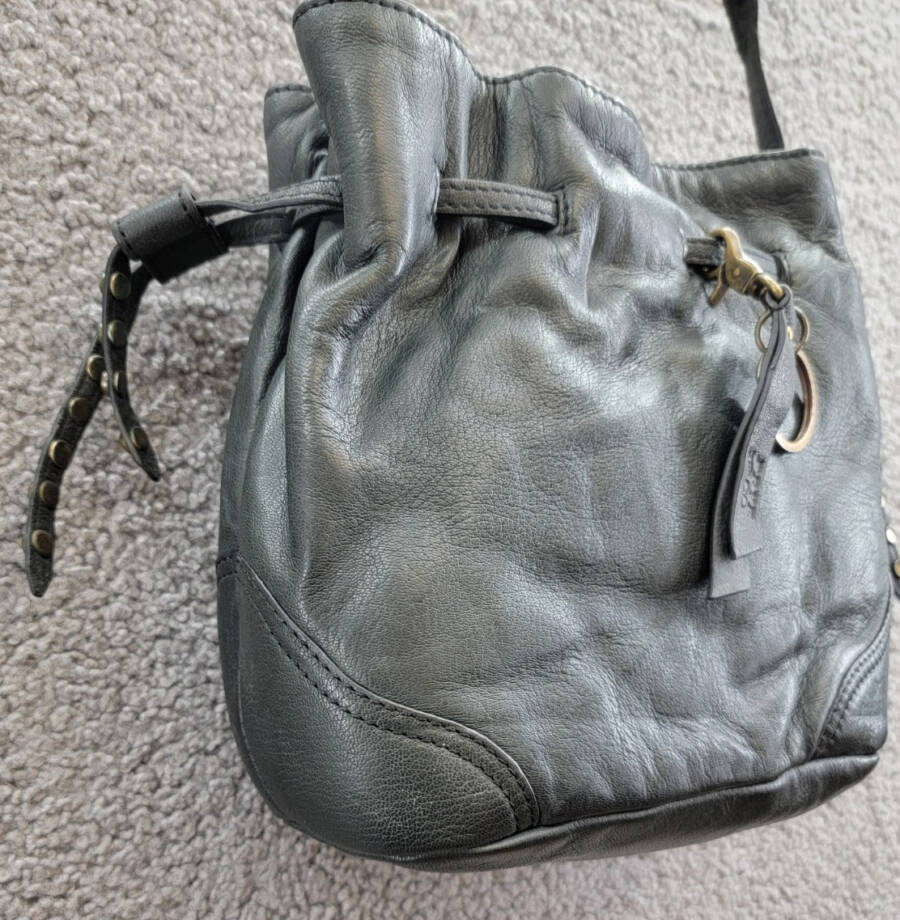 Frye and Co. Leather Shoulder Bag Women's One Size Black Drawstring