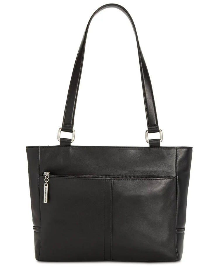 Giani Bernini Nappa Classic Leather Tote Bag Women's No Size Black Zip Magnetic