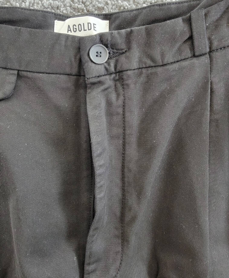 AGOLDE Becker Chino Pants Women's 27 Black Belt Loops Zip Fly W/ Button Closure~