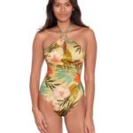 Lauren Ralph Lauren Floral Halter-Neck Swimsuit Women's 6 Multi Tie Neck Closure