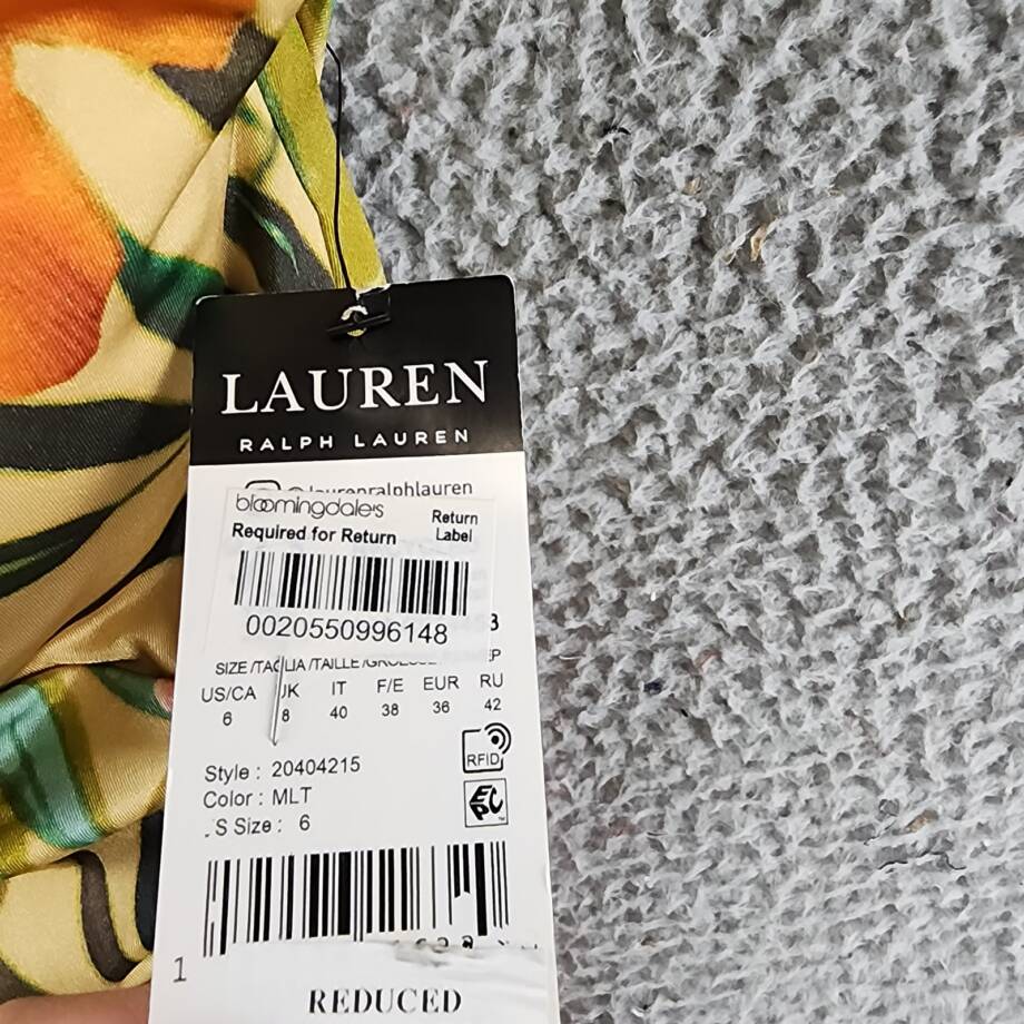 Lauren Ralph Lauren Floral Halter-Neck Swimsuit Women's 6 Multi Tie Neck Closure