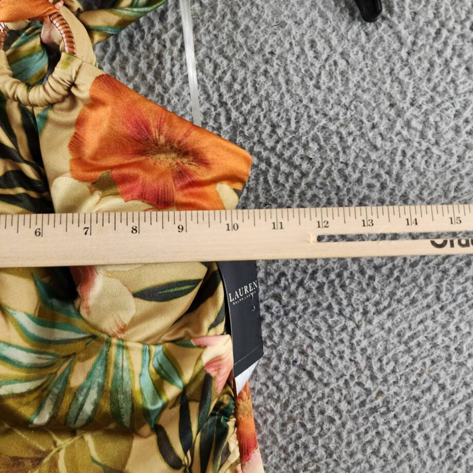 Lauren Ralph Lauren Floral Halter-Neck Swimsuit Women's 6 Multi Tie Neck Closure