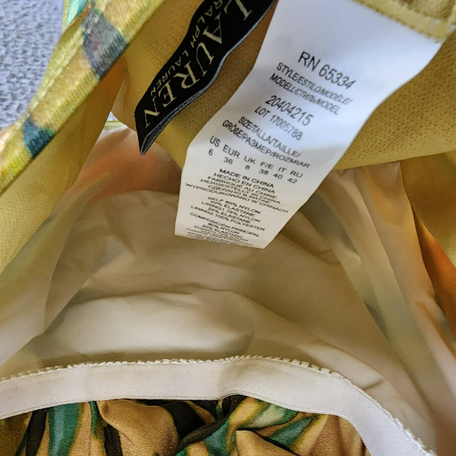 Lauren Ralph Lauren Floral Halter-Neck Swimsuit Women's 6 Multi Tie Neck Closure
