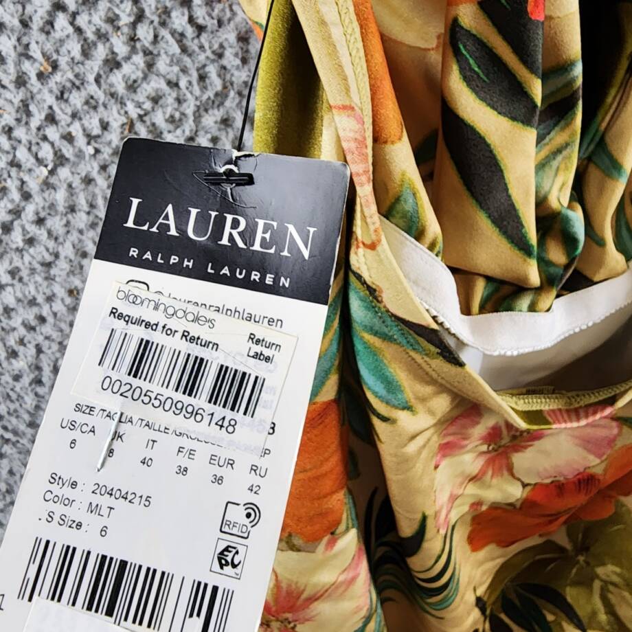 Lauren Ralph Lauren Floral Halter-Neck Swimsuit Women's 6 Multi Tie Neck Closure