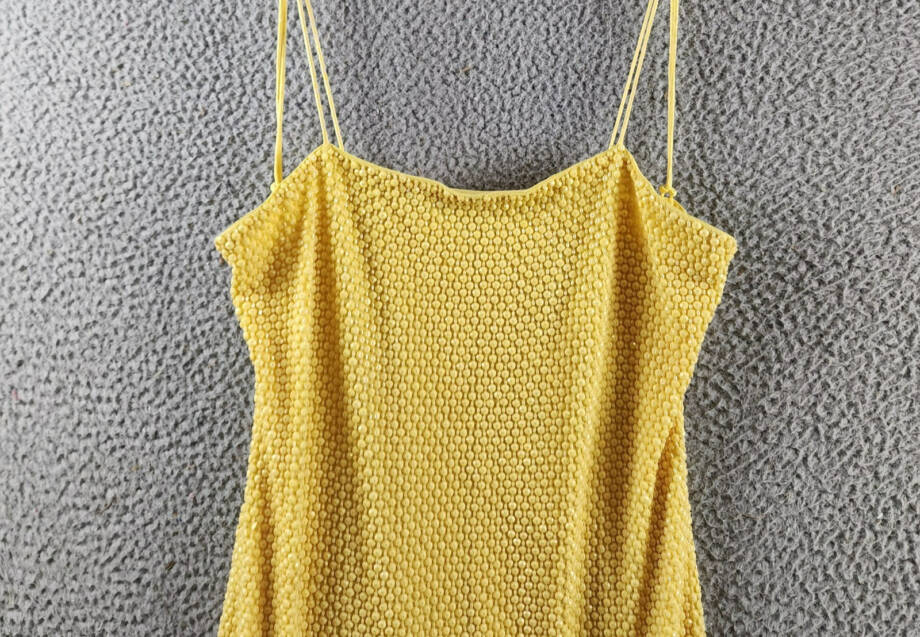 Alice + Olivia Fifi Embellished Mini Cami Dress Women's 10 Lemon Meringue Zipped